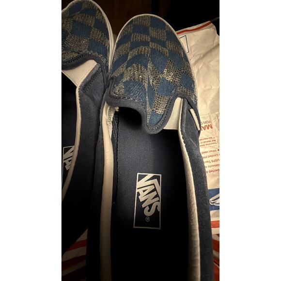 Vans denim slide on sneakers